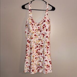 No Boundaries Floral Mini Dress - Red and White
